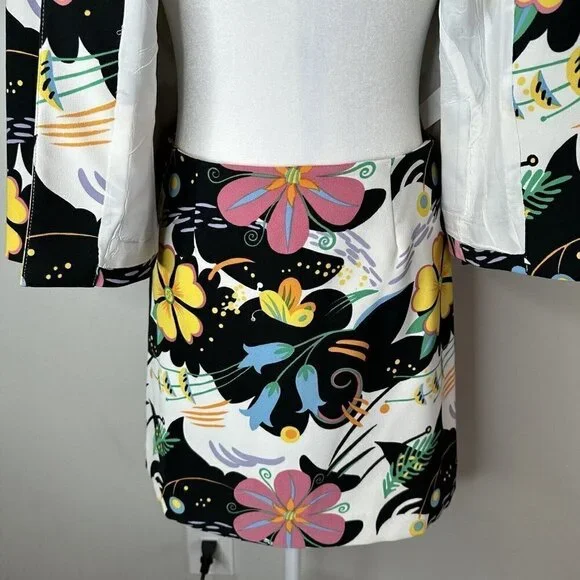 Rare Vintage Alberto Makali for Cache Floral Print Jacket and Skirt Suit 4/6